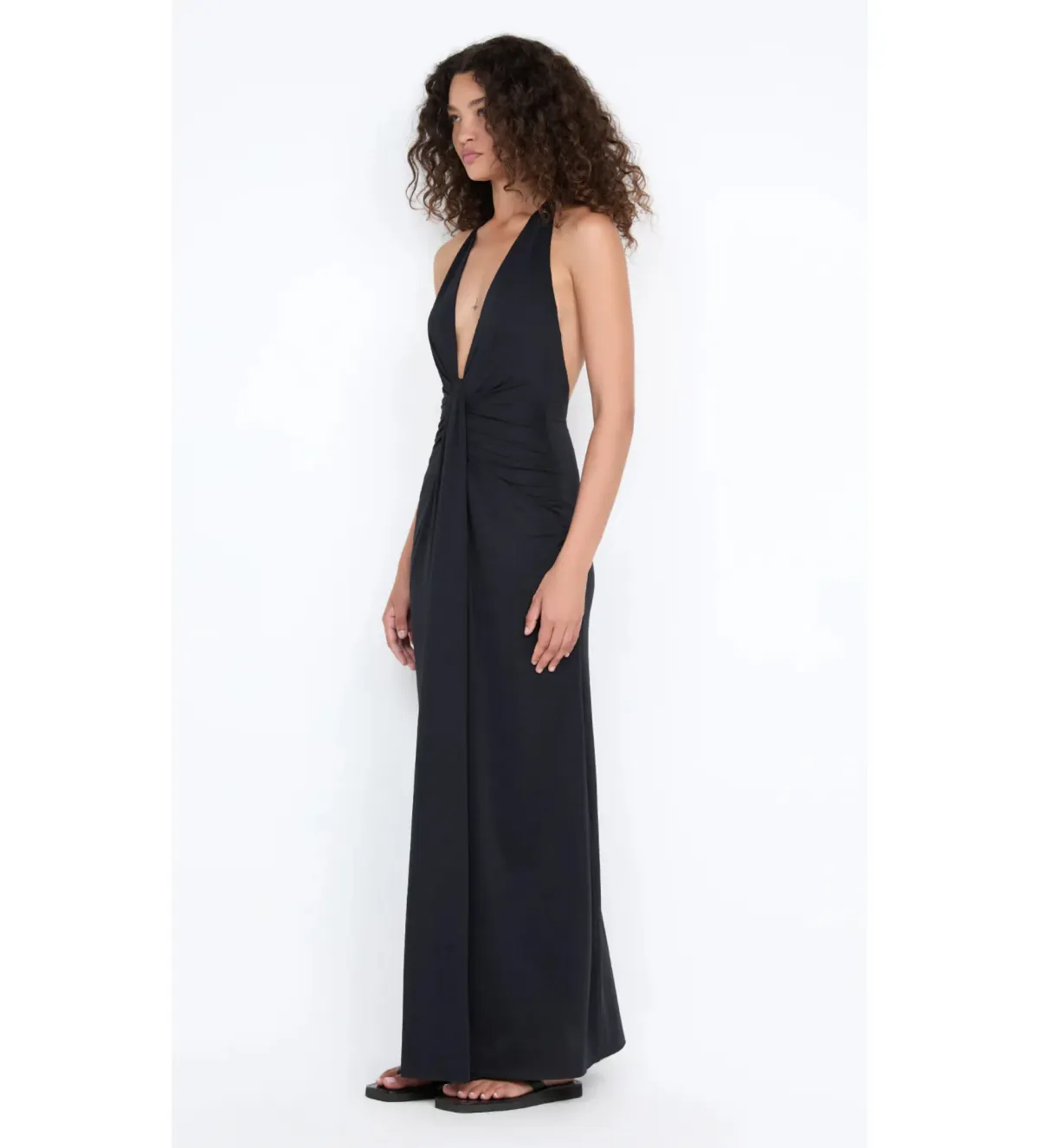 Bec & Bridge Tillie Drape Maxi Dress Black Size 6 - Image 2