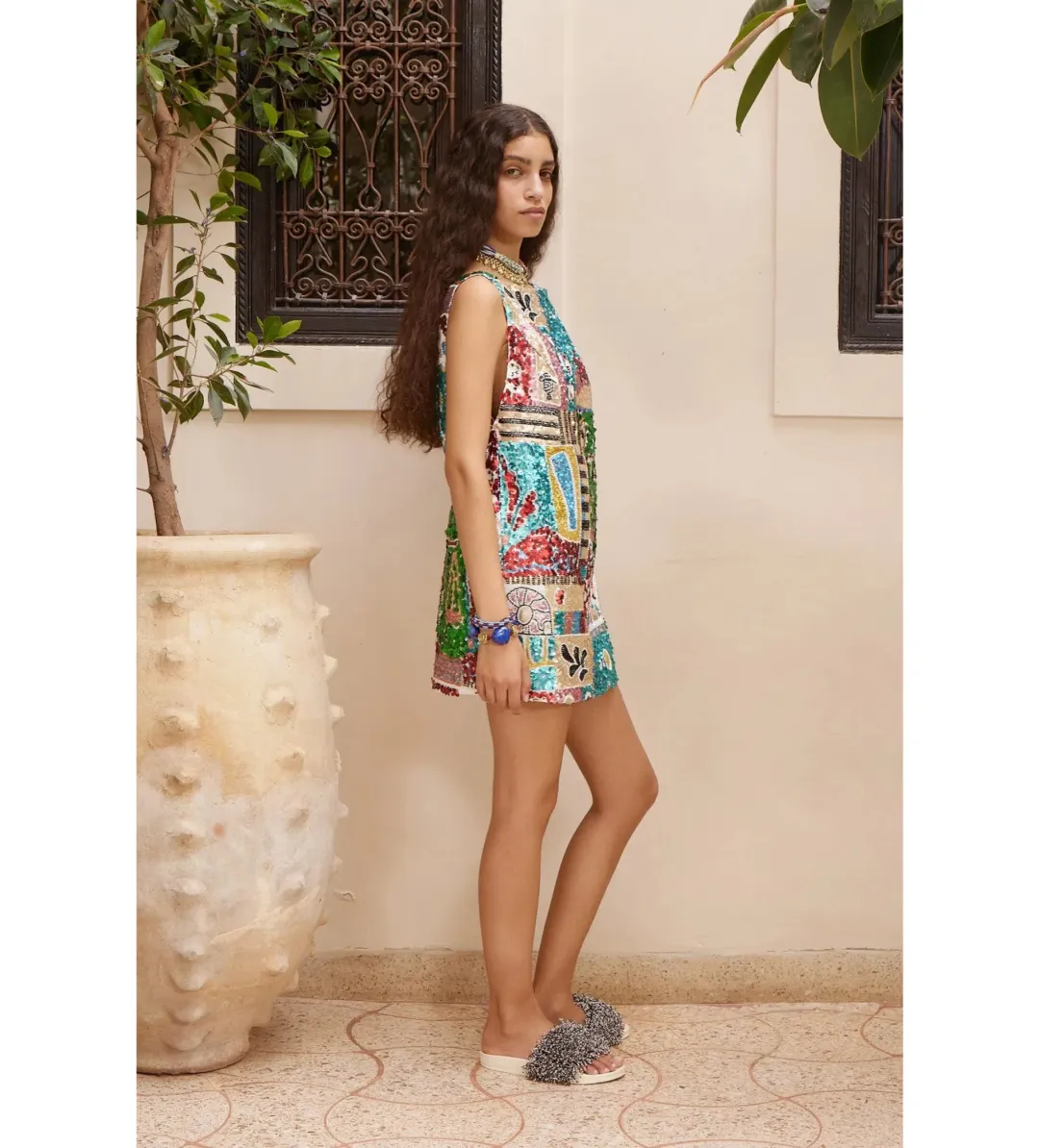 Alemais Jazz Embellished Mini Dress in Print Size AU6 for rent on The Volte - main image