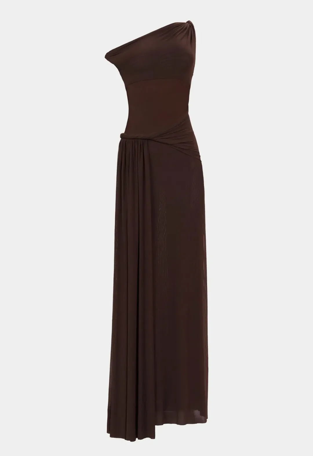 Misha Collection Sisal Mesh Maxi Dress Espresso Size 6/XS for rent on The Volte - main image