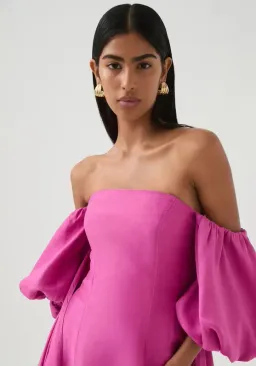Aje Incarnation Midi Dress in Magenta size 16 for rent on The Volte - image 2
