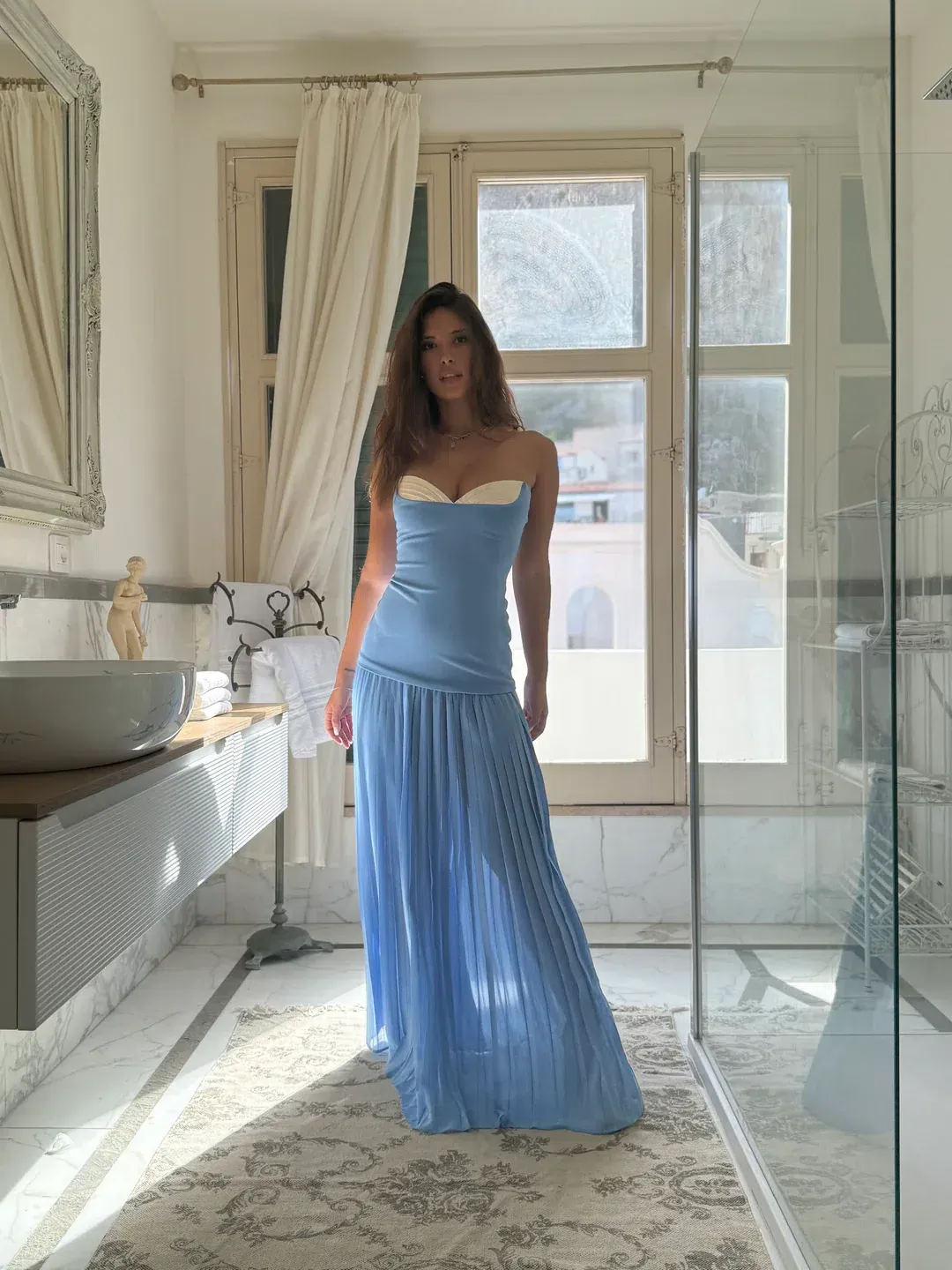 She is Olla / Jefrei Sei Nicolette Dress in Cornflower Sz S for rent on The Volte - main image