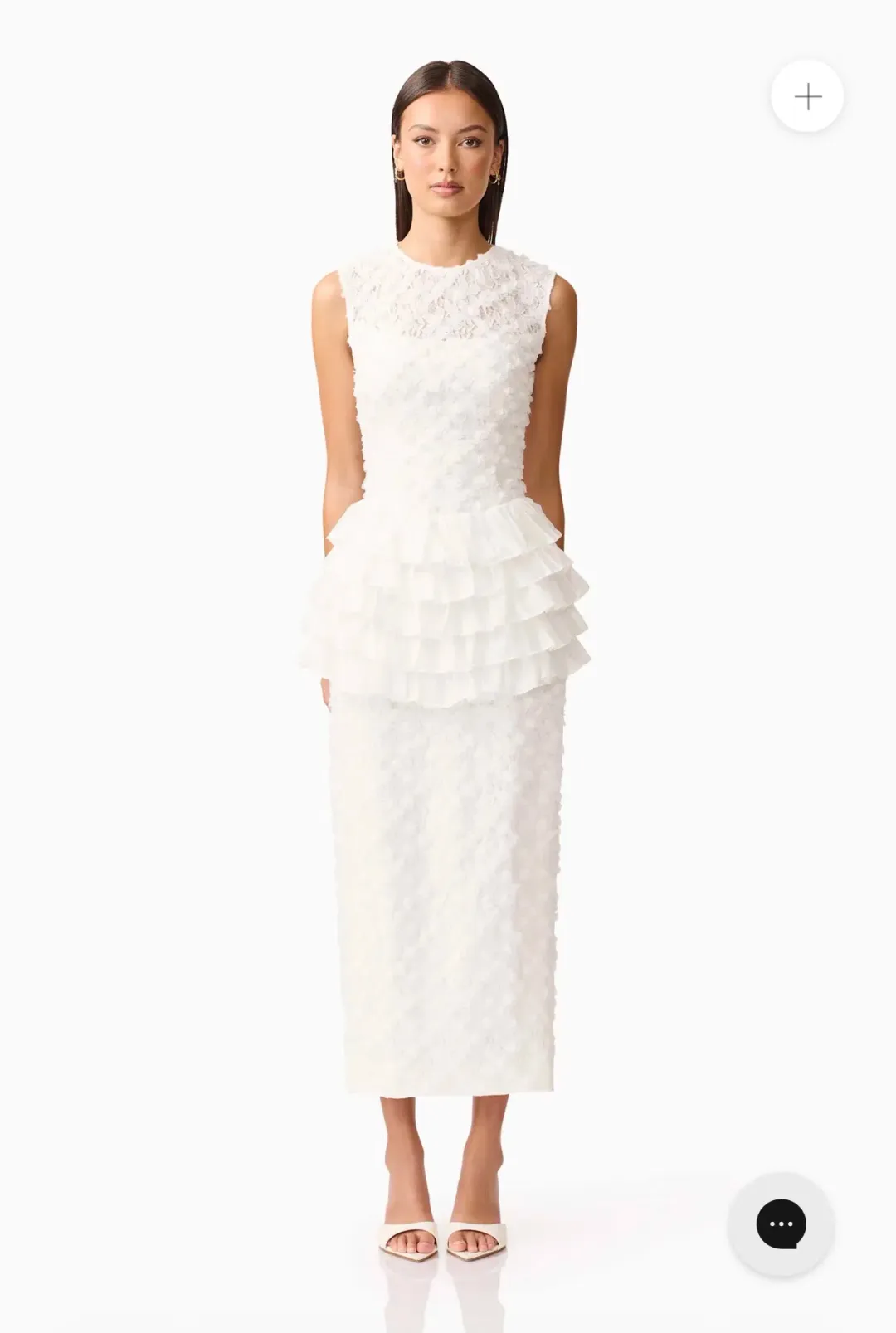 Elliatt Athena Lace Midi Dress in white - size 10 for rent on The Volte - main image