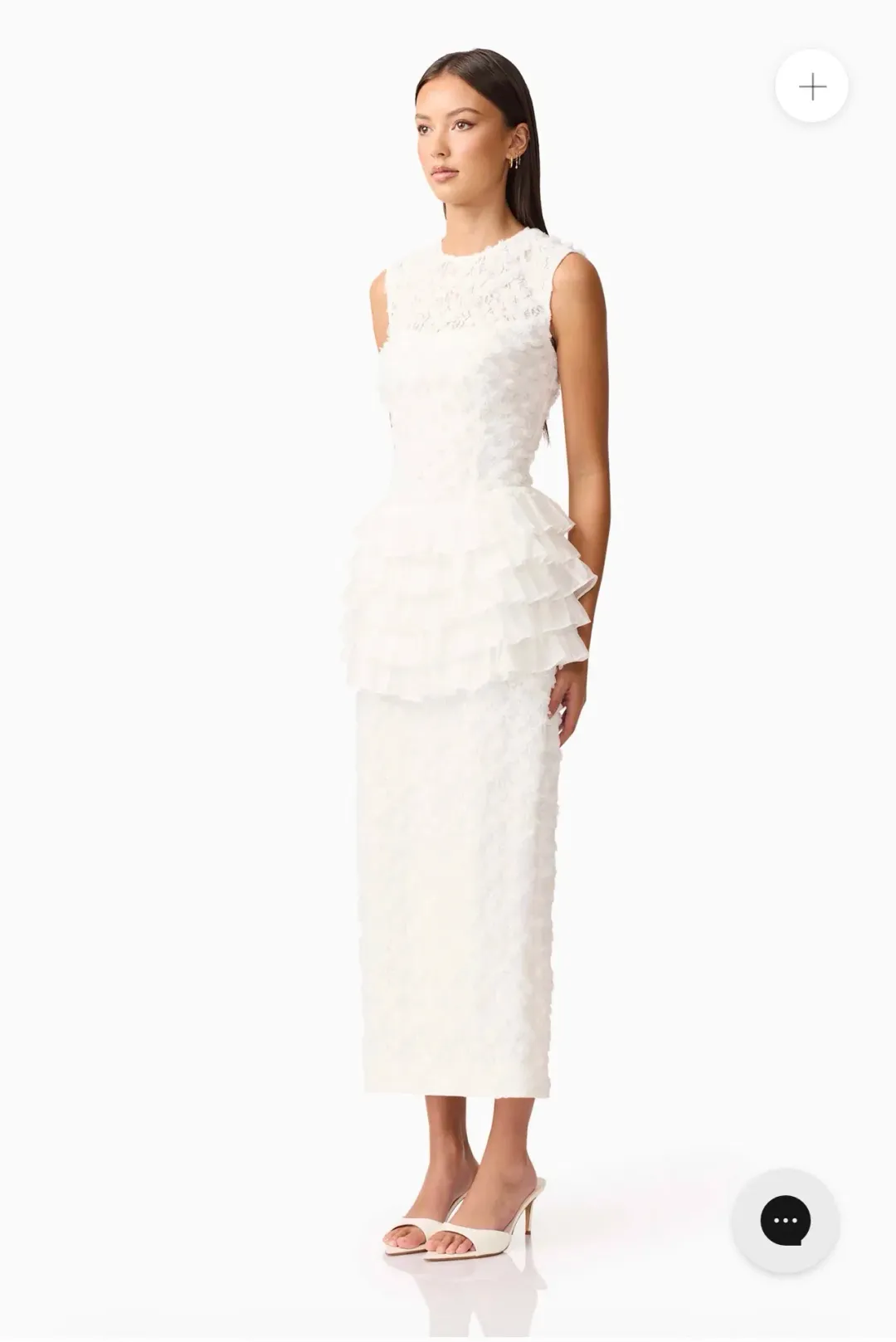 Elliatt Athena Lace Midi Dress in white - size 10 for rent on The Volte - main image