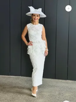 Elliatt Athena Lace Midi Dress in white - size 10 for rent on The Volte - image 1