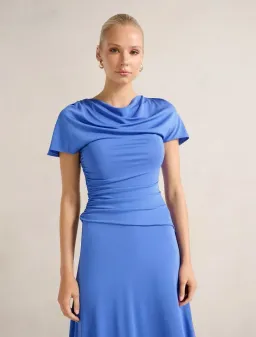 Gemini High Neck Jersey Maxi Dress - 12 for rent on The Volte - image 2