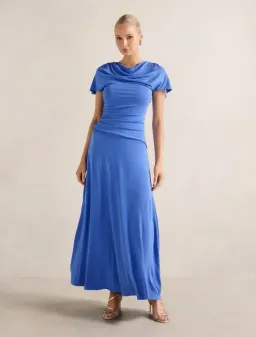 Gemini High Neck Jersey Maxi Dress - 12 for rent on The Volte - image 1