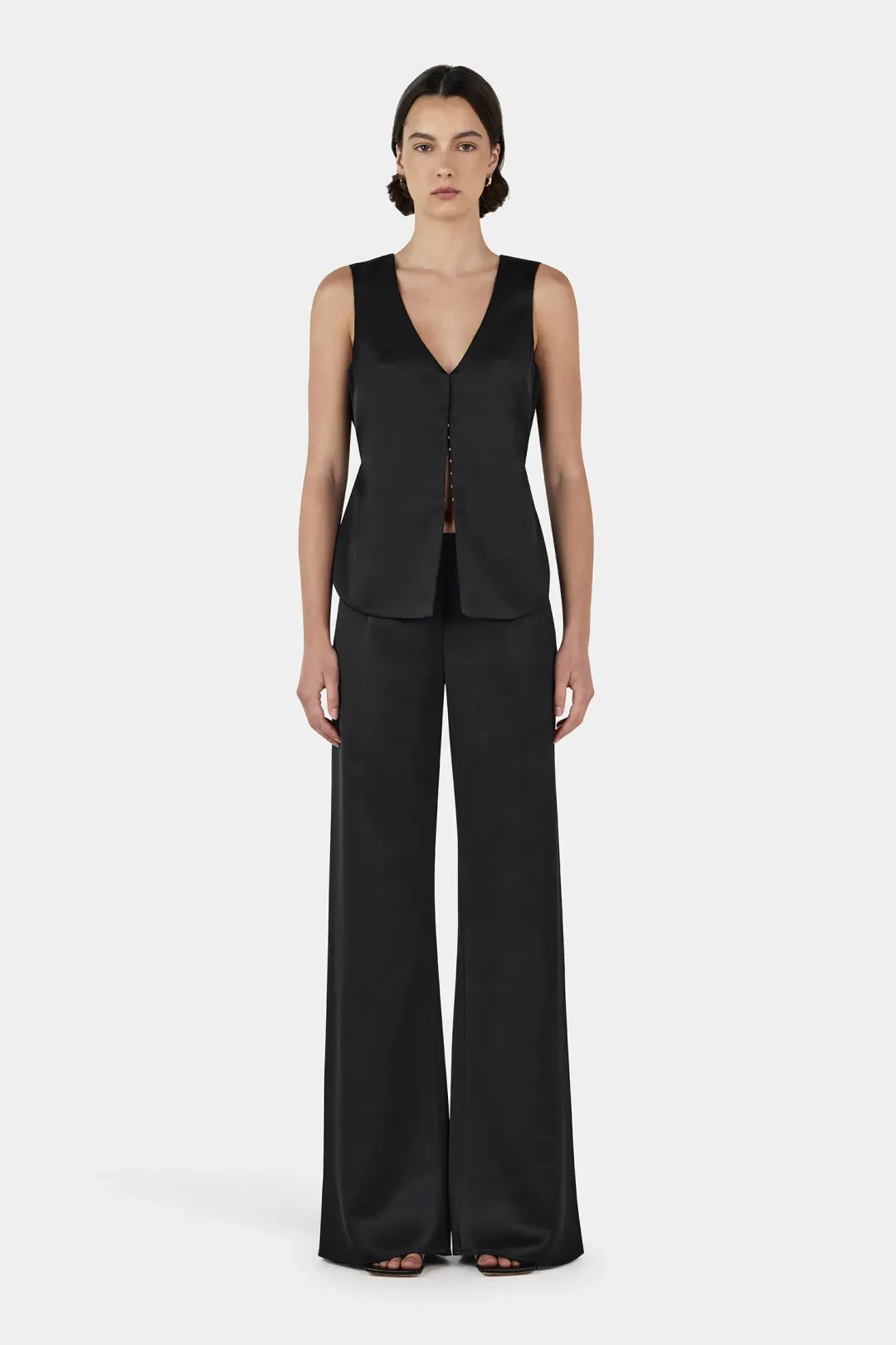Hansen And Gretel Rey Satin Vest Black Size 10 for rent on The Volte - main image
