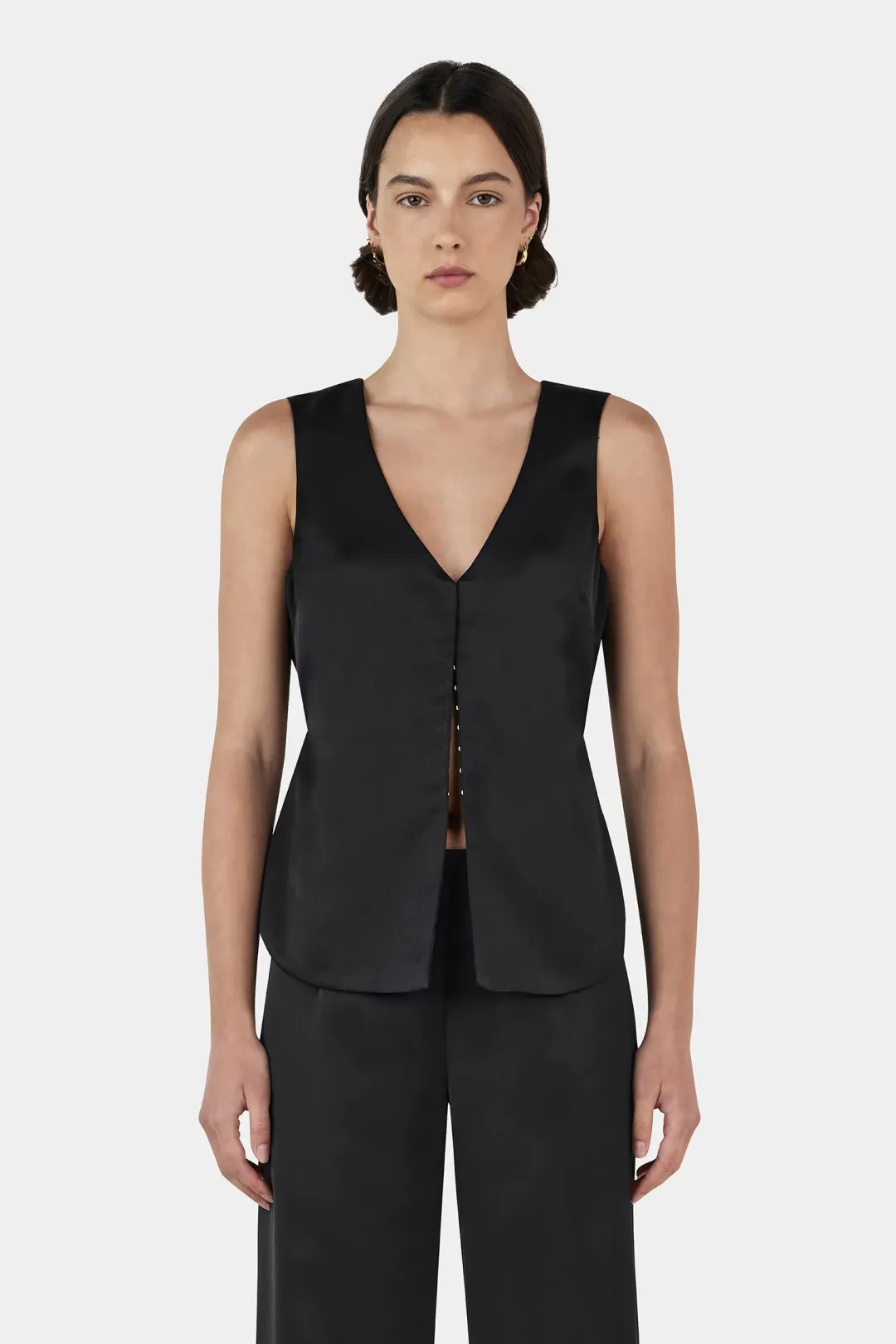 Hansen And Gretel Rey Satin Vest Black Size 10 for rent on The Volte - main image
