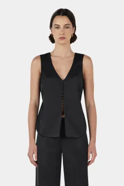 Hansen And Gretel Rey Satin Vest Black Size 10 for rent on The Volte - image 1