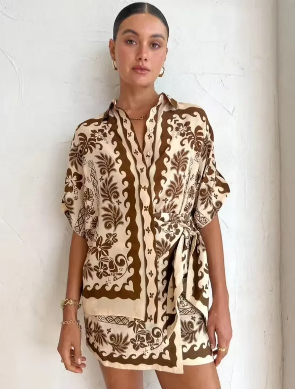 Alemais Tropic Shirt Sarong Skirt Set Size 12 - Image 2