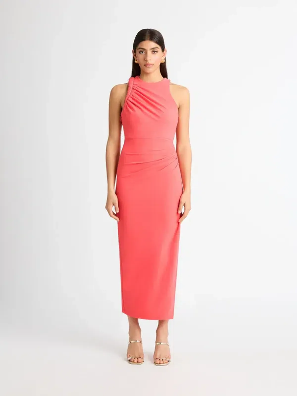 Sheike Portland Midi Dress Peach - Image 1