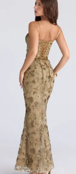 House of CB "Naima" Olive Dress Size 10 for rent on The Volte - image 4