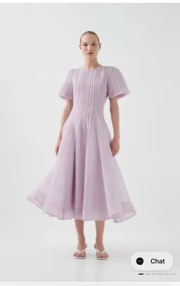 AJE NOVA PLEATED MIDI DRESS LILAC SIZE 4 for rent on The Volte - image 1