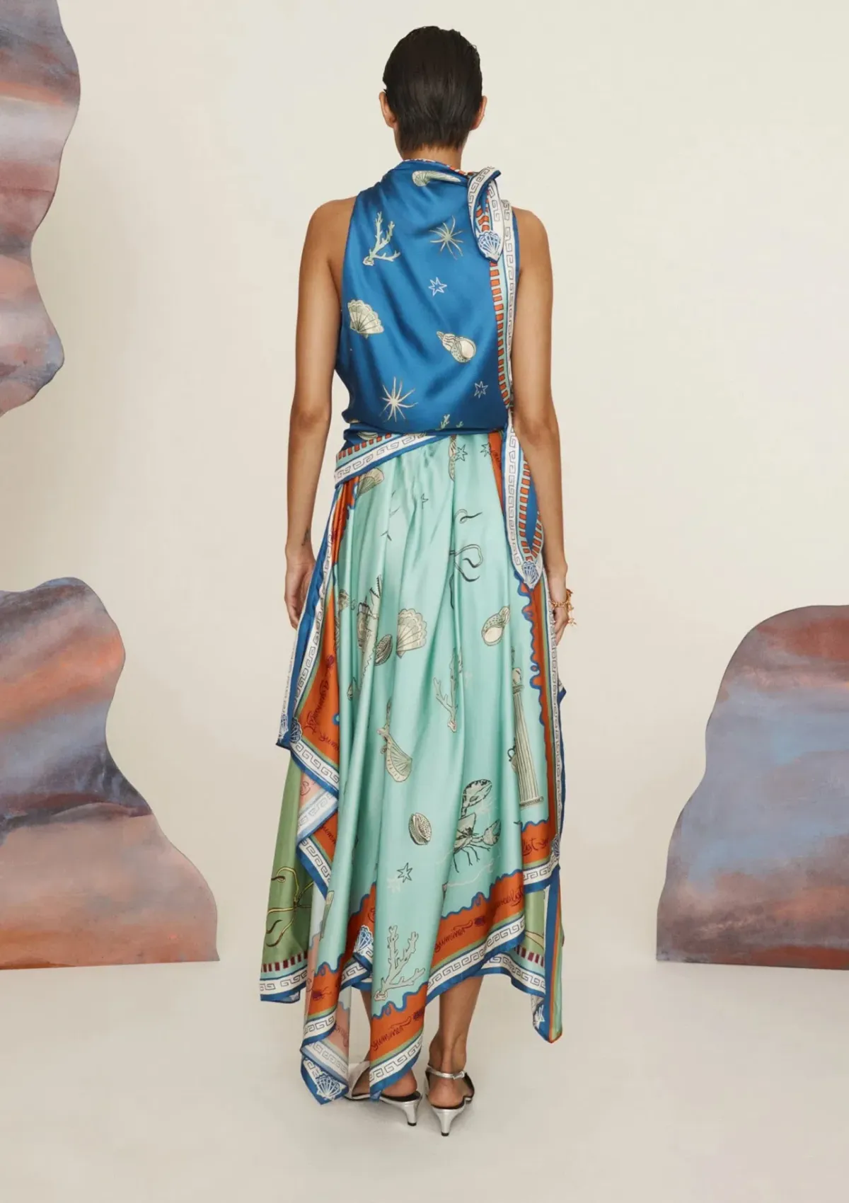 Alemais Surrealist Summer Scarf Dress size 10 - Image 5