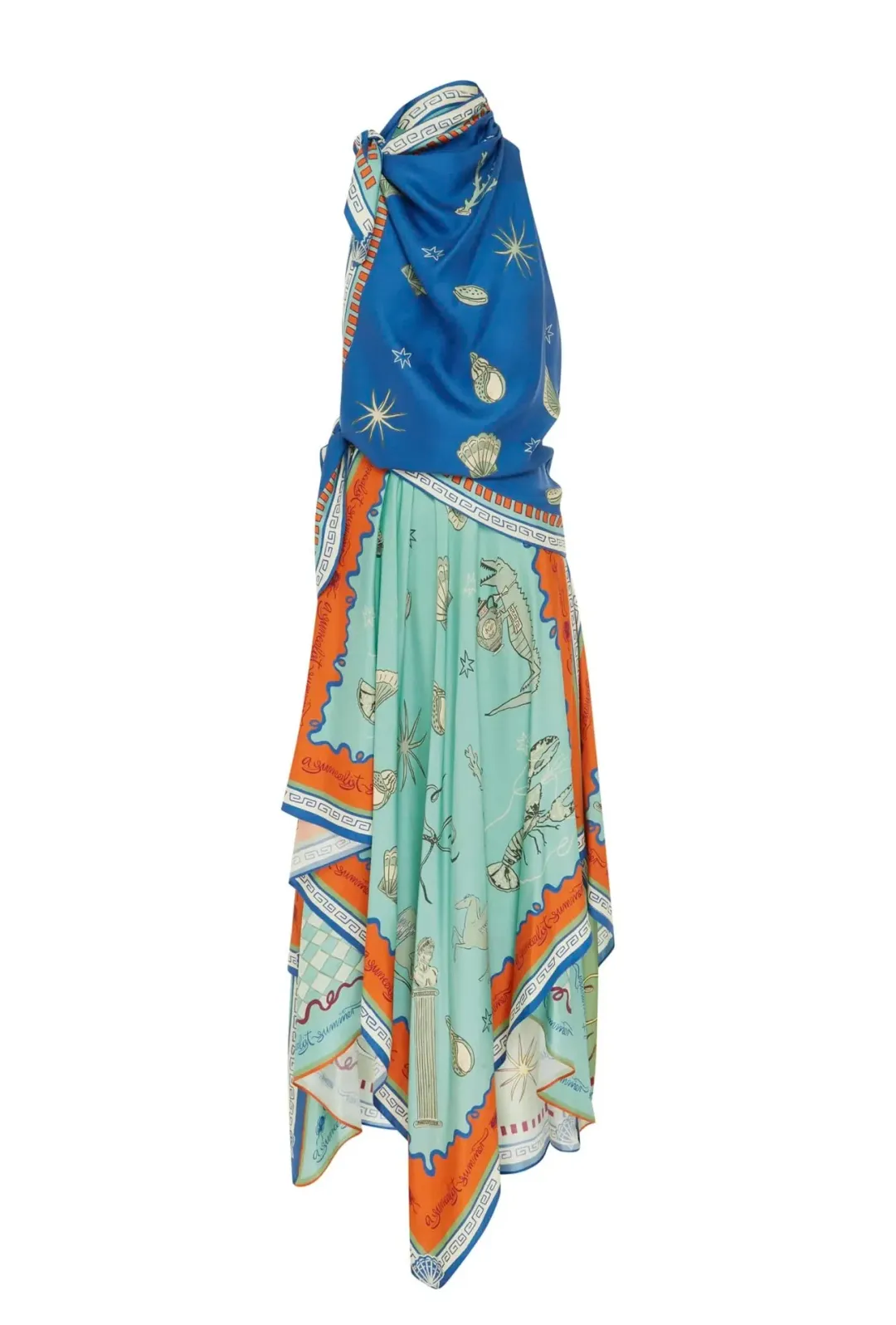 Alemais Summer Surrealist Scarf Dress size 12 for rent on The Volte - main image