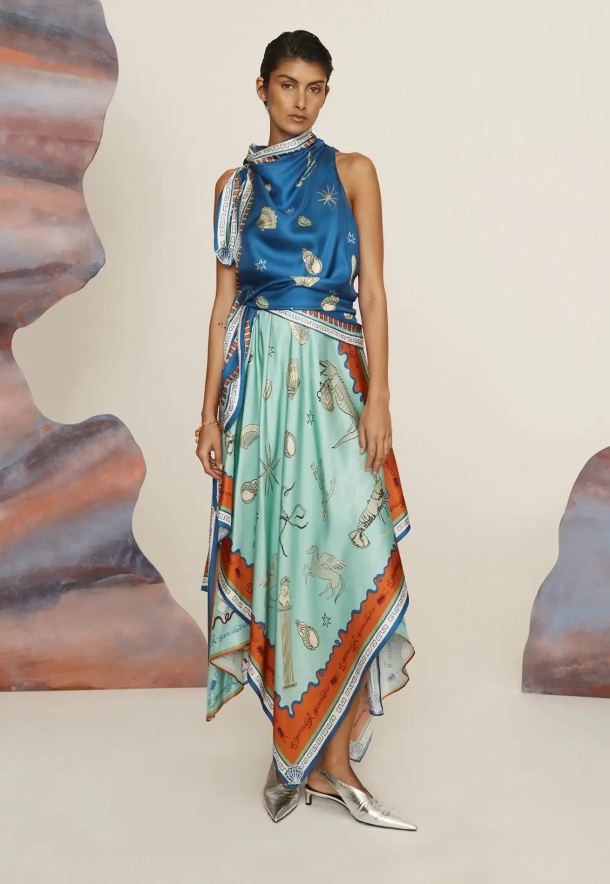 Alemais Summer Surrealist Scarf Dress size 12 - Image 1