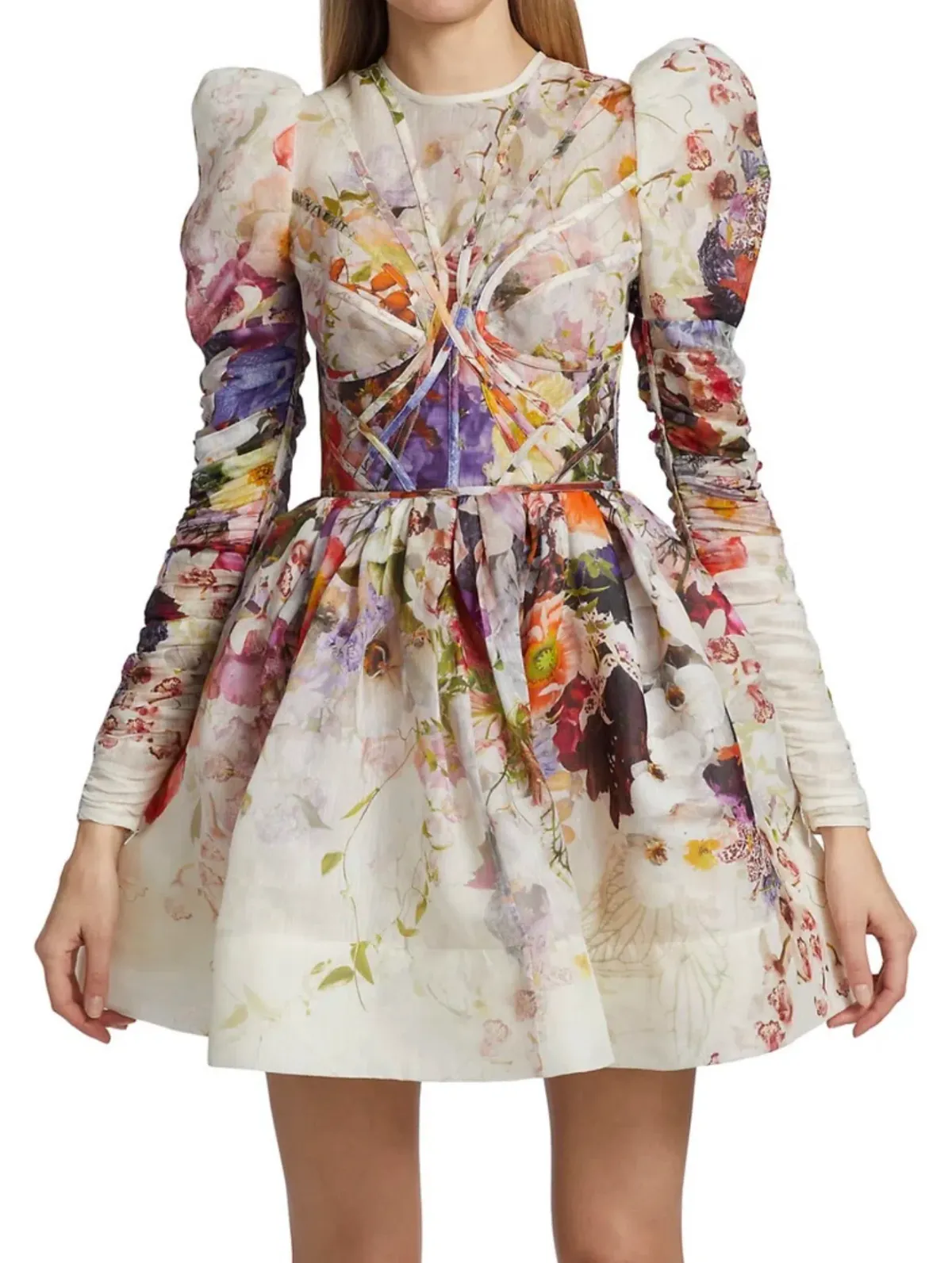 Zimmermann - Prima Paneled Mini Floral Dress - Image 1