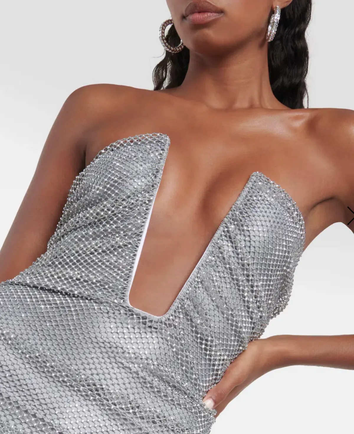 GIUSEPPE DI MORABITO Embellished bustier mesh gown - Image 4