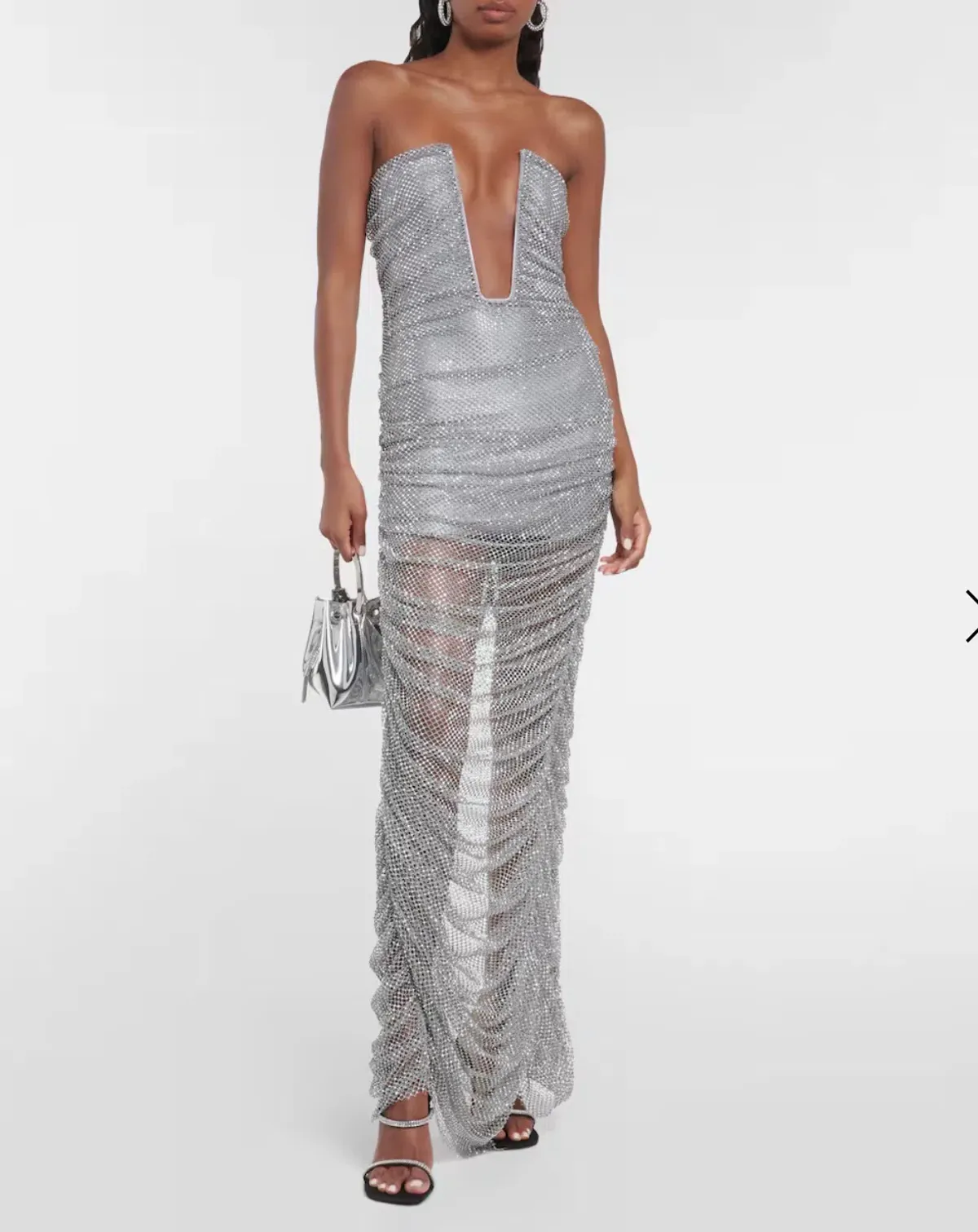 GIUSEPPE DI MORABITO Embellished bustier mesh gown - Image 1
