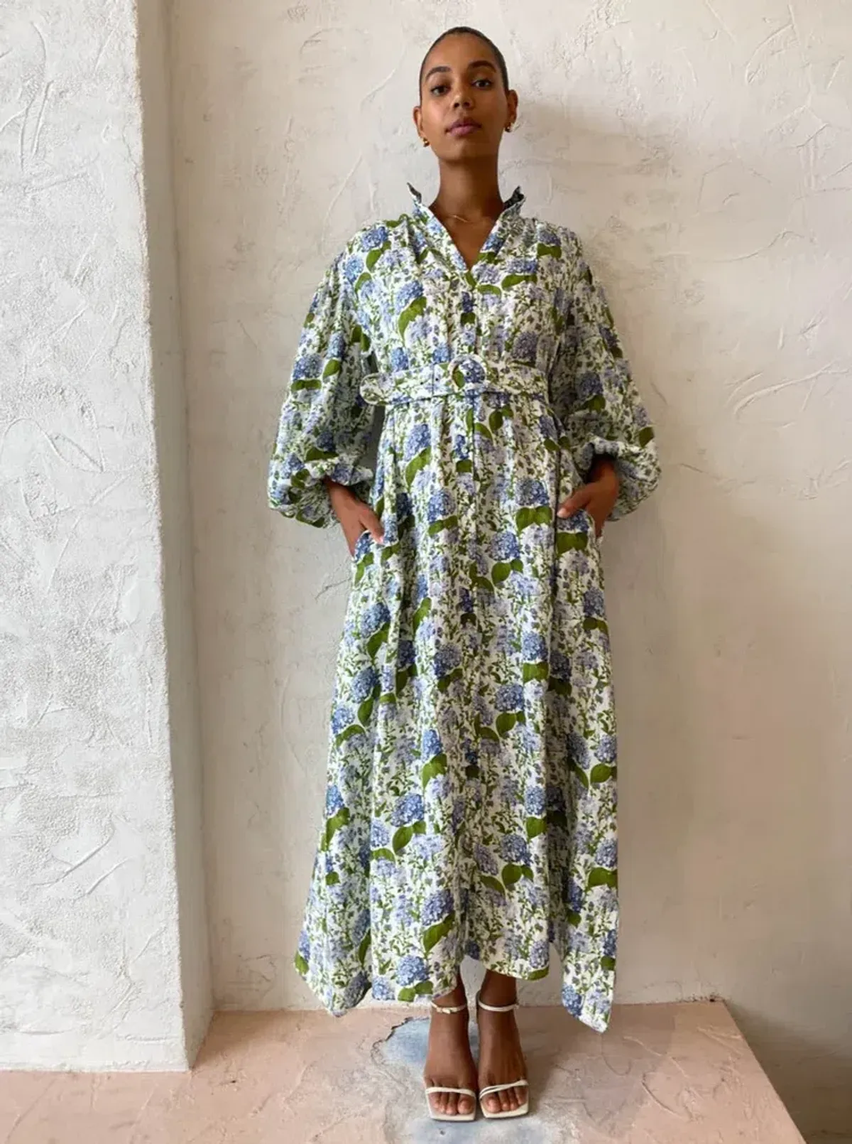 Palm Noosa Noddy Dress In Blue Blooms Size 8 - Image 11