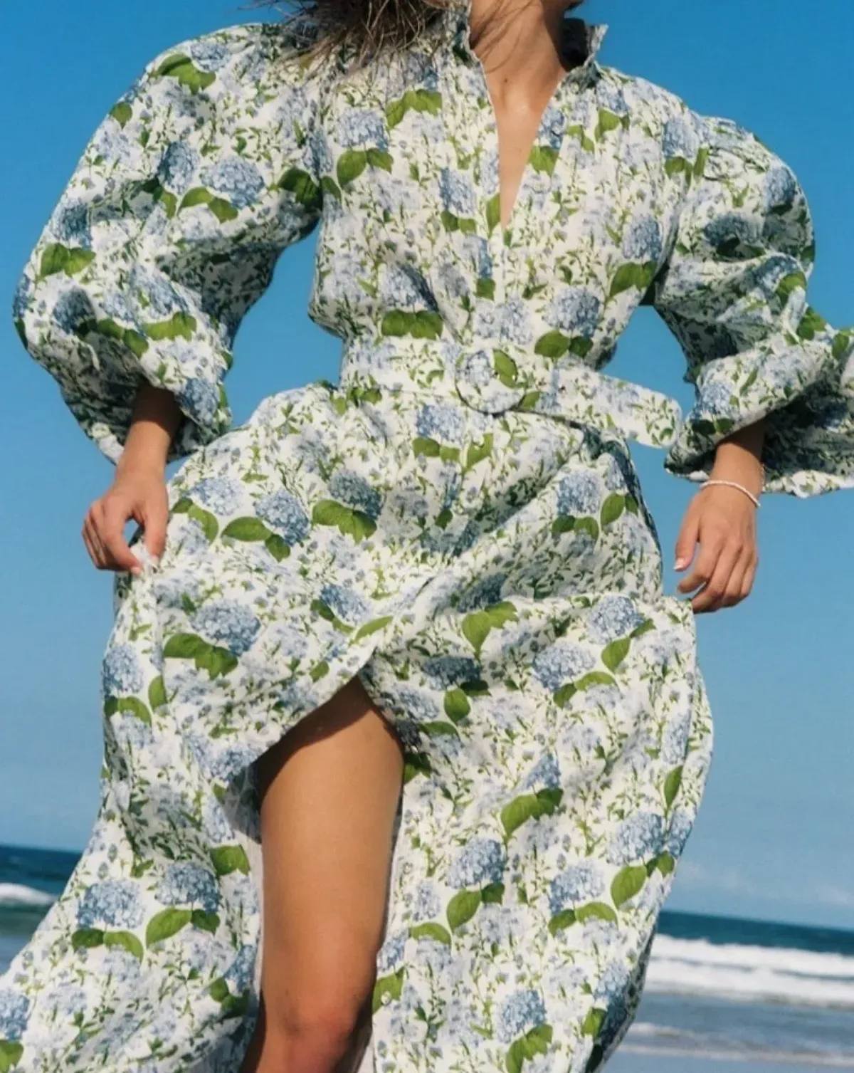 Palm Noosa Noddy Dress In Blue Blooms Size 8 - Image 1