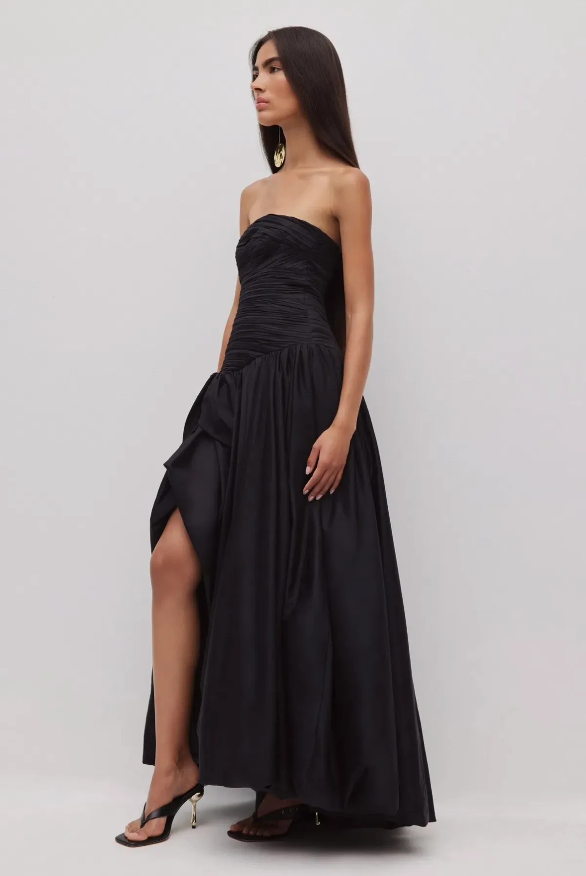 Aje Violette Bubble Hem Maxi Dress Black Size AU 8 - Image 2