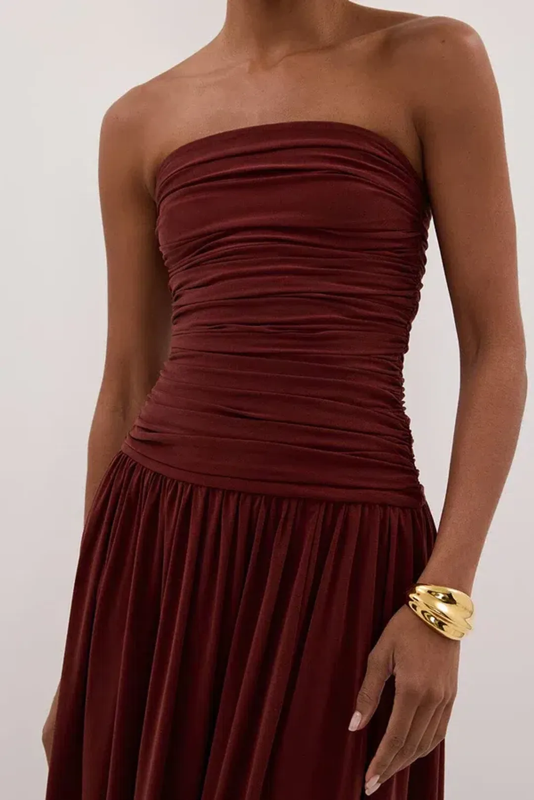 SHARI SAHARA STRAPLESS BANDEAU MIDI DRESS for rent on The Volte - main image