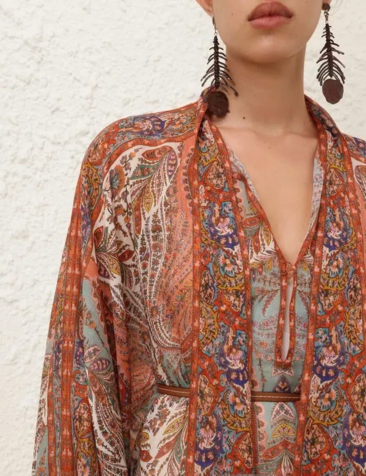 Zimmermann Rhiannon Tie Neck Midi Dress Size 4/ AU16 for rent on The Volte - main image