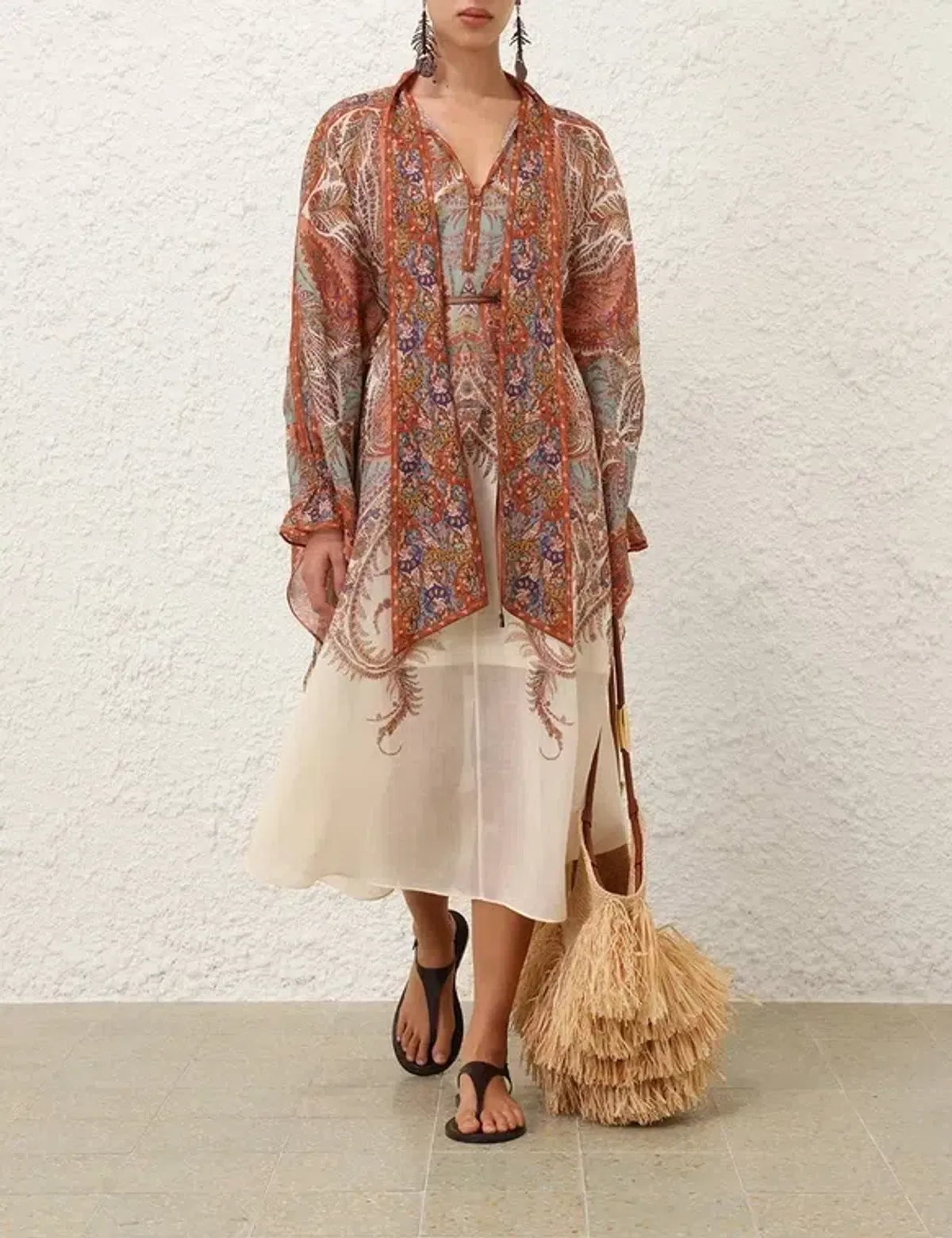 Zimmermann Rhiannon Tie Neck Midi Dress Size 4/ AU16 - Image 4
