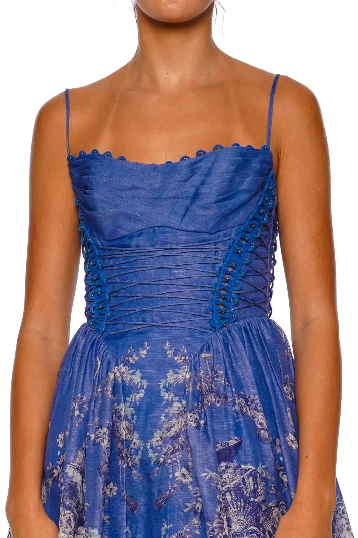 ZIMMERMANN REBELLION BEADED PICNIC DRESS BLUE MERMAID SIZE 3 au 14 - Image 4
