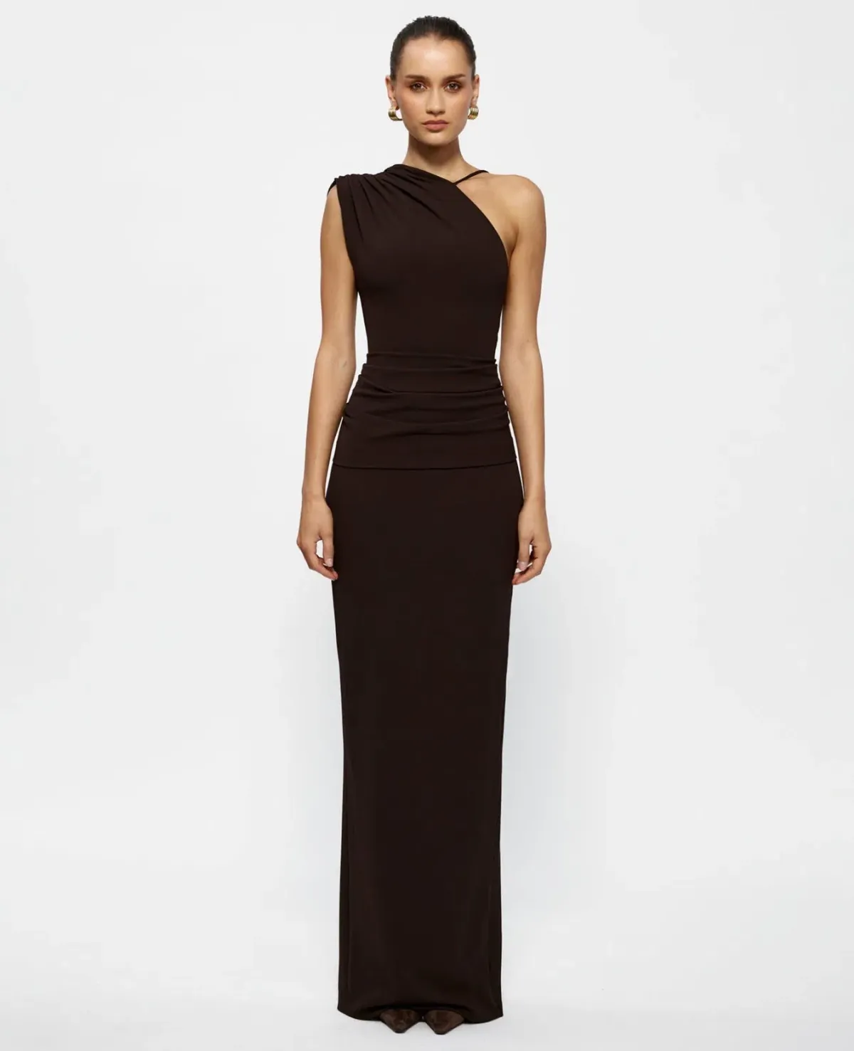 Effie Kats Greer Gown in Chocolate Brown Size 12 - Image 1