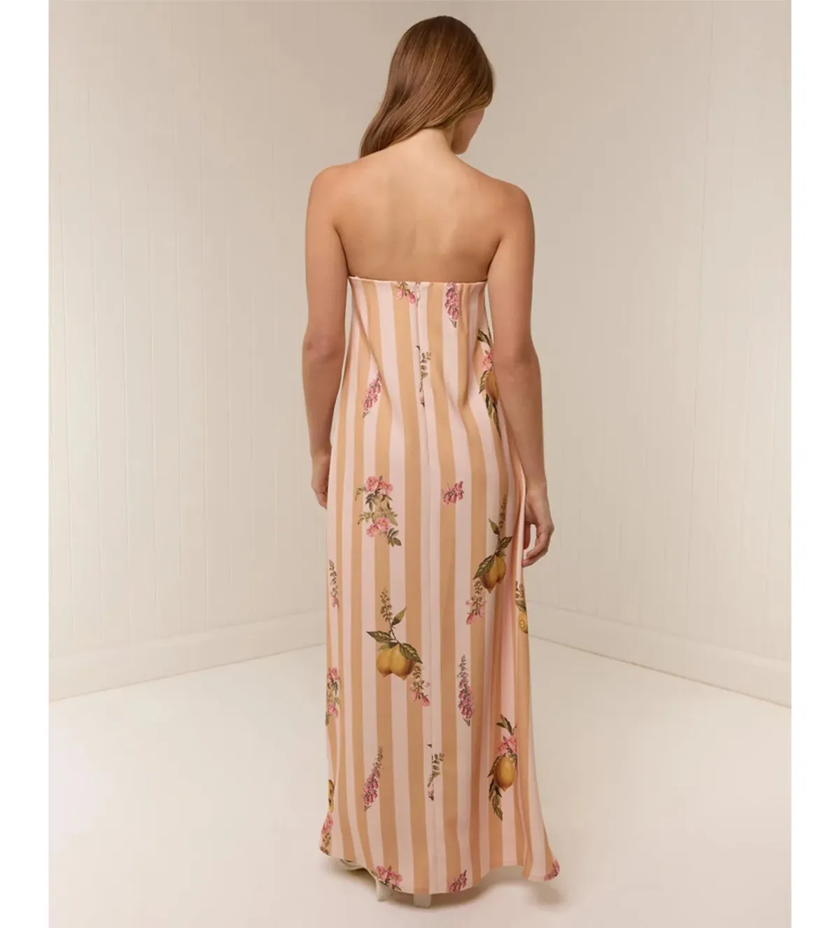 Palm Noosa Alessia Maxi Dress in Citrus Stripe Size AU10 - Image 3