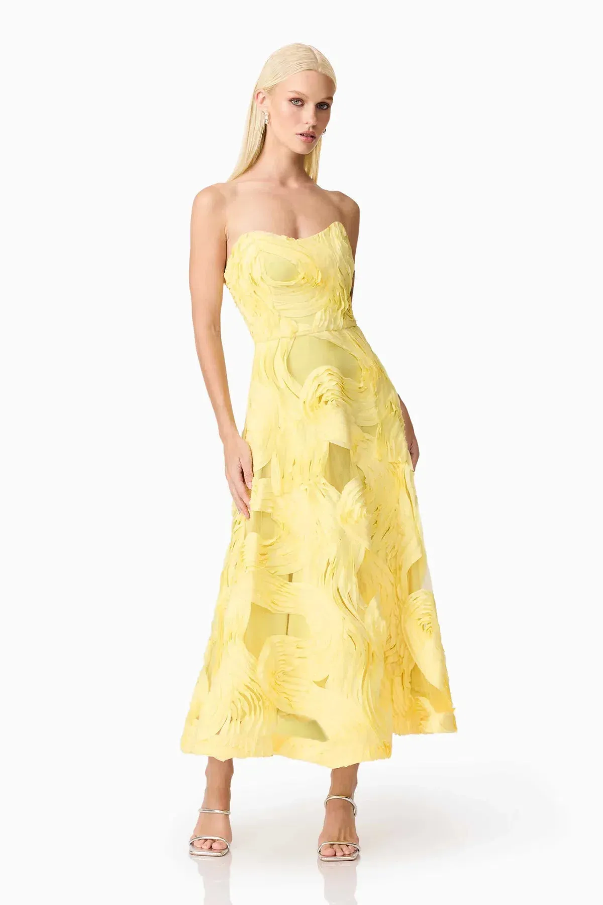 ELLIATT ASHER MIDI Dress in YELLOW SIZE 10 / M - Image 4