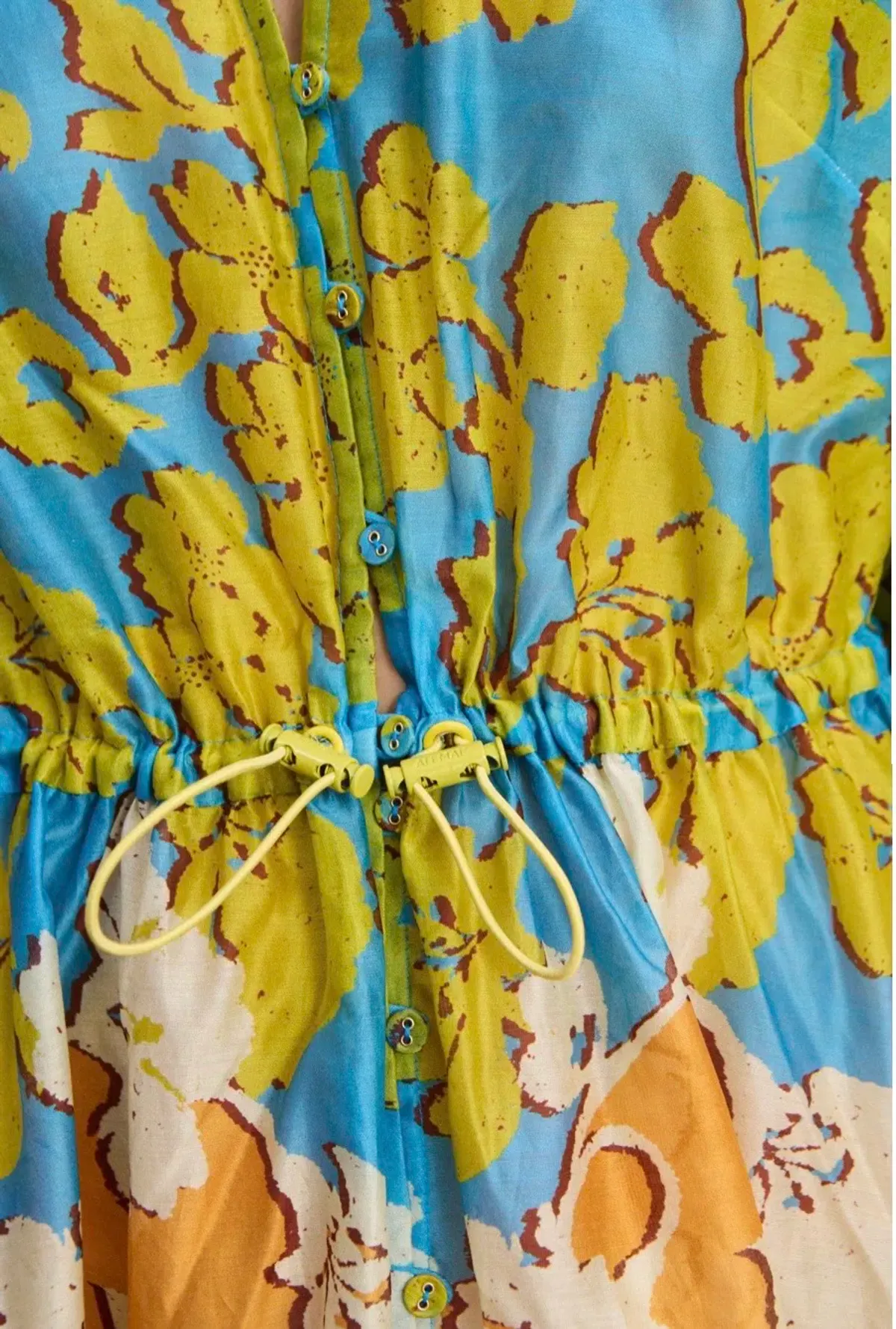 Alemais Spliced Shirt Dress Size 12 Midi with relaxed fit drawstring waist - Image 4