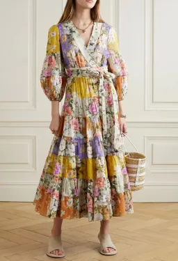 Zimmermann Pattie Wrap Midi Dress in Spliced Size 2 AU 12 for rent on The Volte - image 1