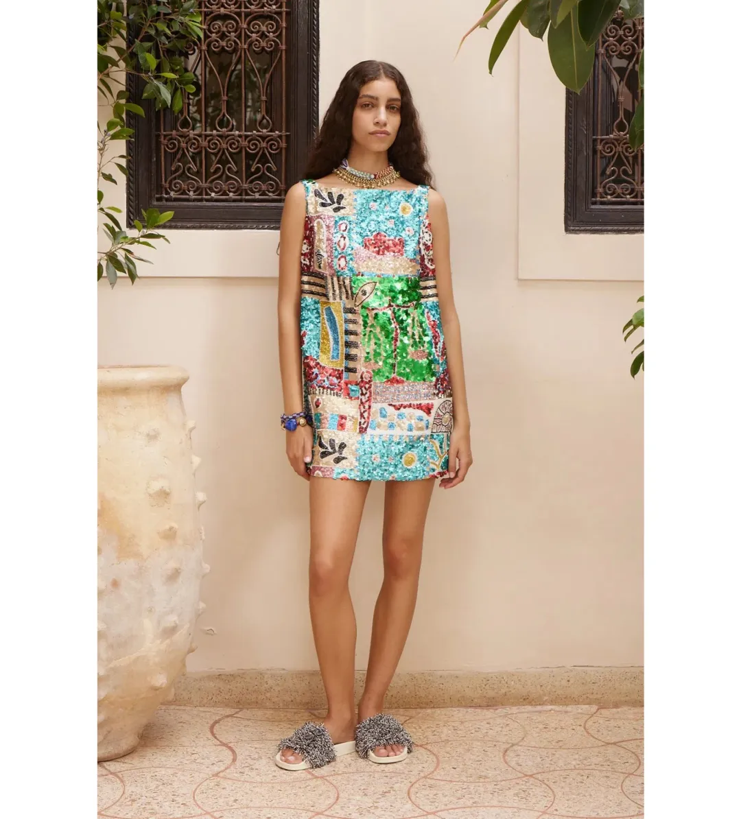 Alemais Jazz Embellished Mini Dress Multi Print Size 10 for rent on The Volte - main image
