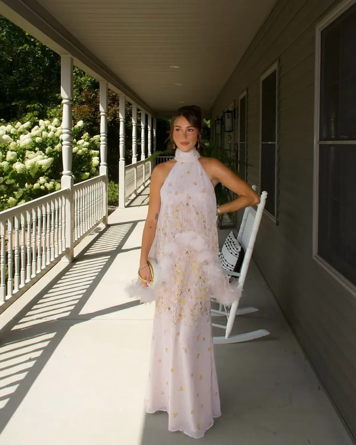 Elliatt Tulsia Floral Cape Maxi Dress in Pink Size S/AU 8 - Image 1