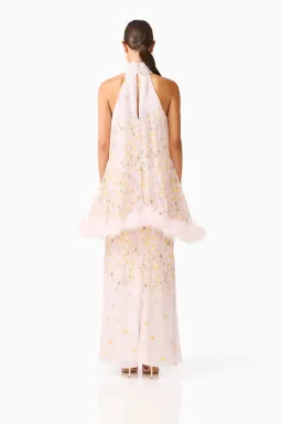 Elliatt Tulsia Floral Cape Maxi Dress in Pink Size S/AU 8 for rent on The Volte - image 3