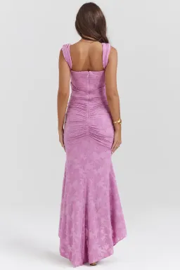 HOUSE OF CB Cesca Rose Pink Floral Maxi Dress Size XS for rent on The Volte - image 2
