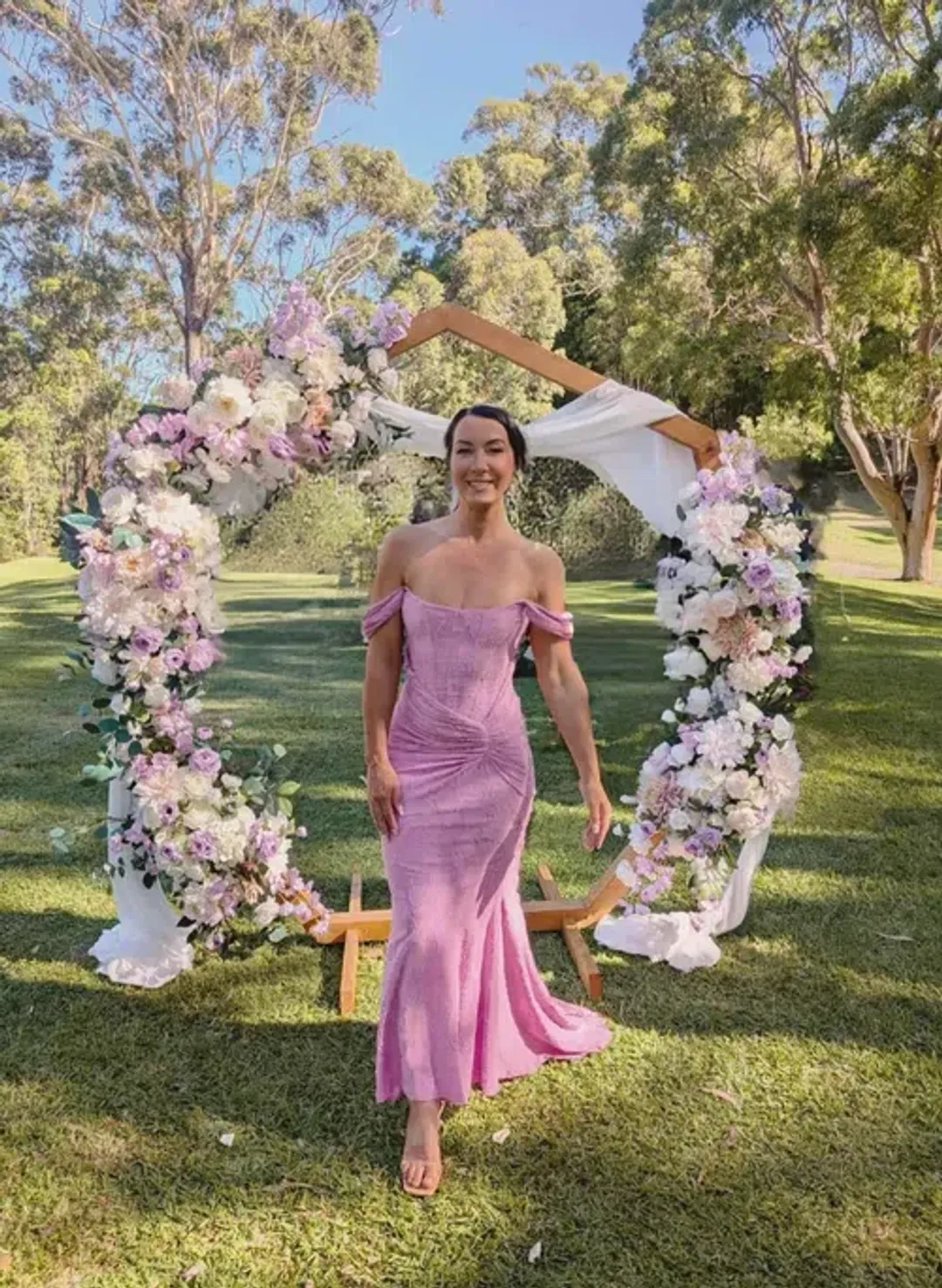 HOUSE OF CB Cesca Rose Pink Floral Maxi Dress Size XS for rent on The Volte - main image