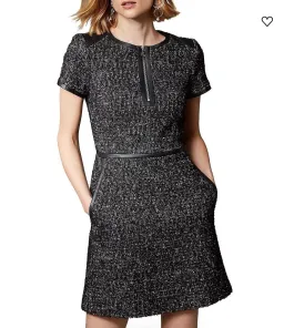 Karen Millen Tweed mini dress with faux leather detailing RRP $800 for rent on The Volte - image 1