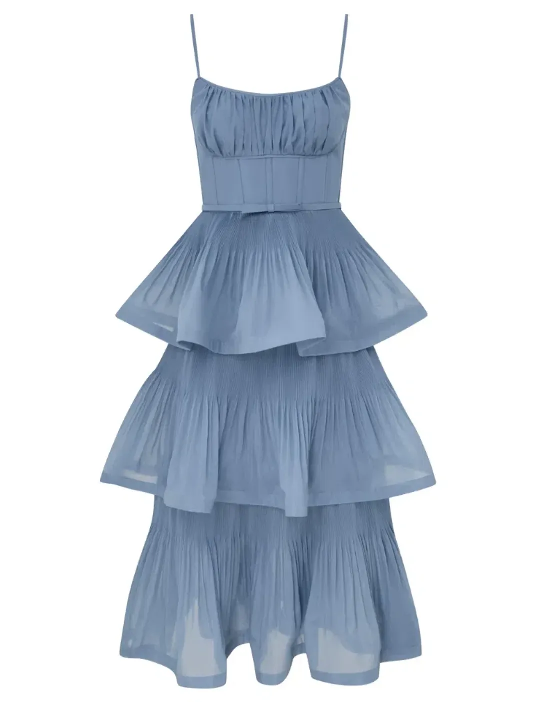Zimmermann Pleated Tiered Midi Dress Size 4/AU 16 for rent on The Volte - main image
