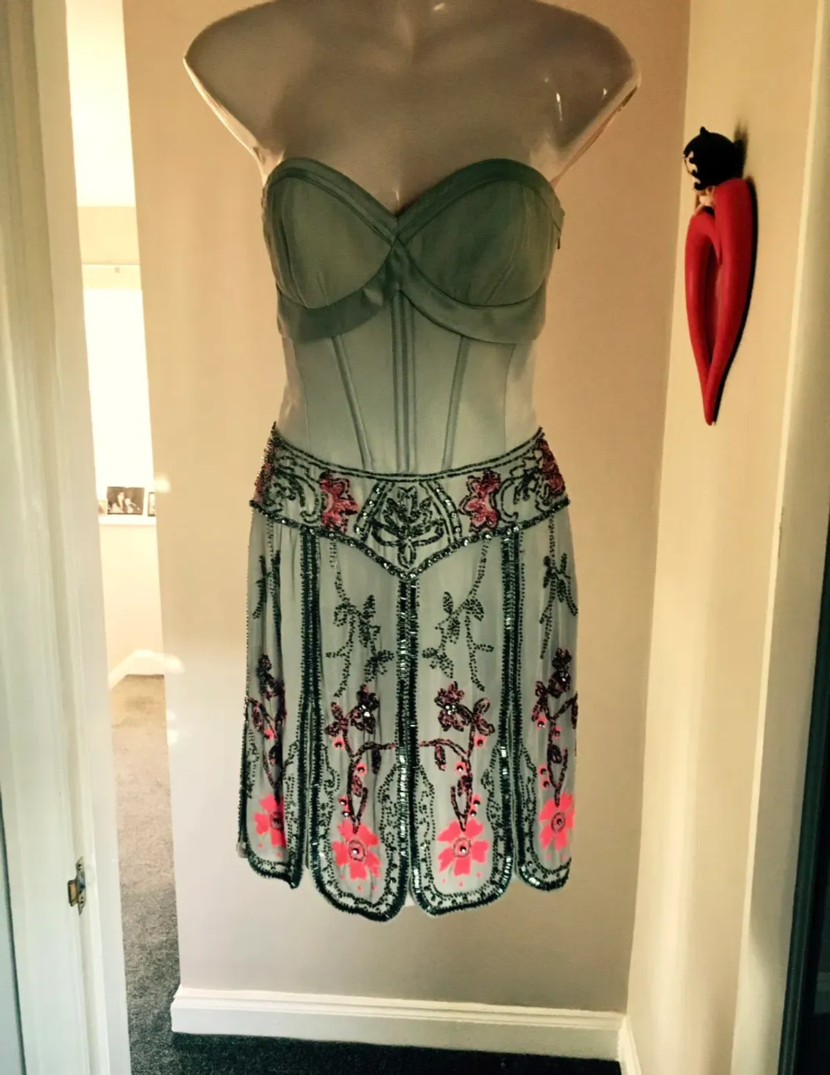 Karen Millen vintage embellished flapper dress with beading size 8 - Image 2