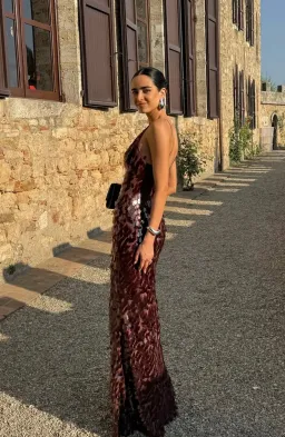 Misha Sapphire Sequin Maxi Dress Fig Size XS / AU 6 for rent on The Volte - image 4