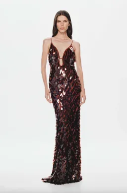 Misha Sapphire Sequin Maxi Dress Fig Size M / AU 10 for rent on The Volte - image 5