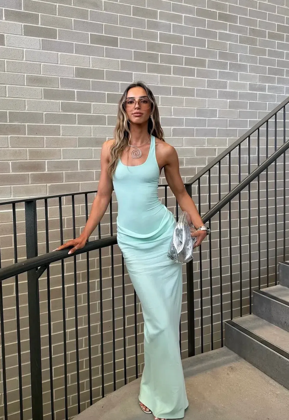 Benni Jade Maxi Dress Bleached Aqua Size 8 - Image 2