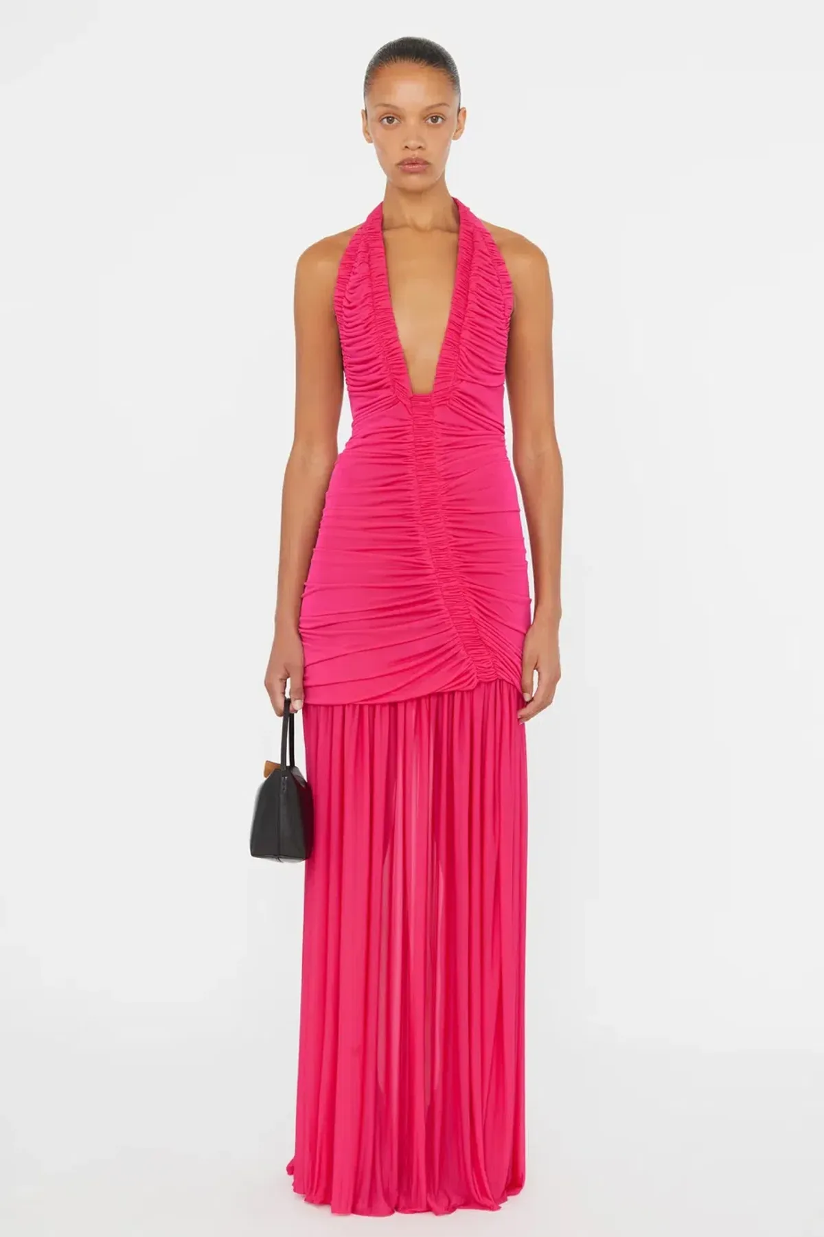 CHRISTOPHER ESBER ORION GOWN IN MAGENTA PINK AU 8 for rent on The Volte - main image