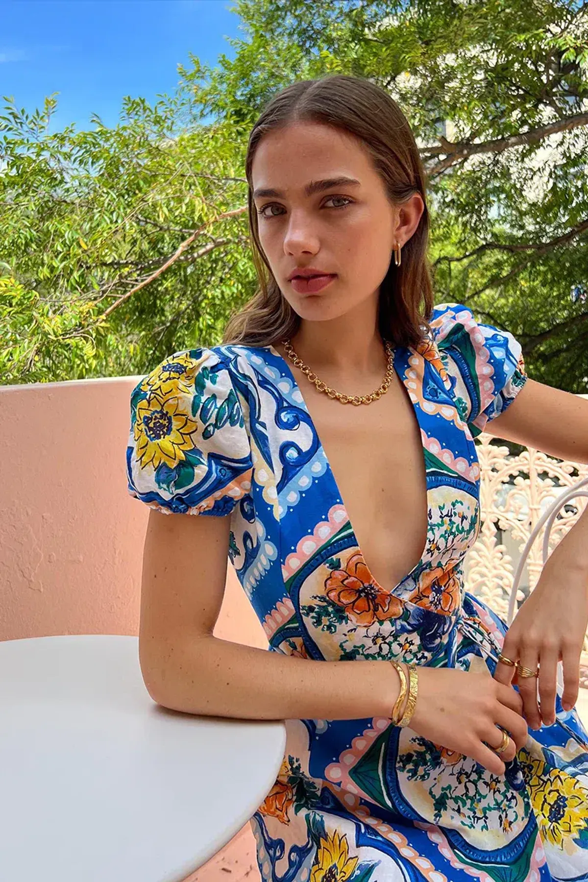 By Nicola Havana Wrap Mini Dress Azure Floral Size AU 8 / S - Image 7