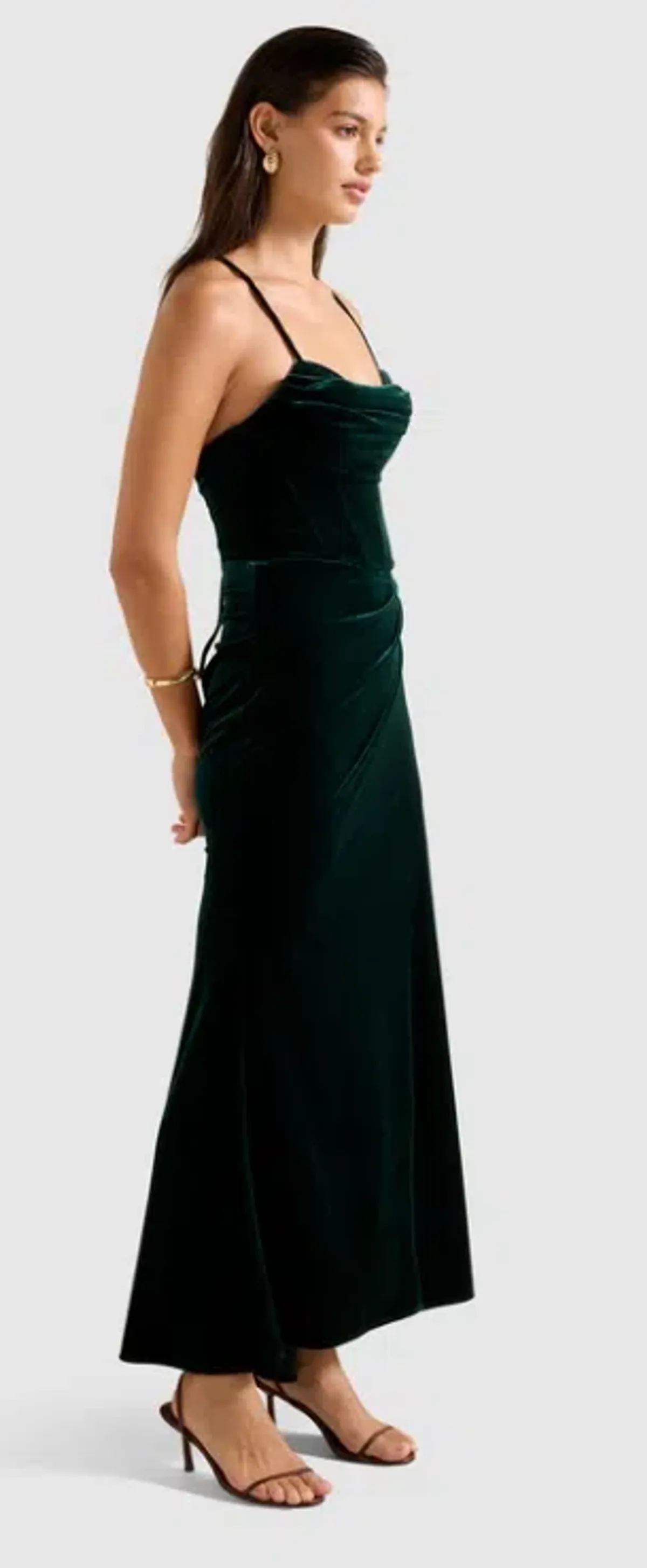 FOREVER NEW Bailey Dress Maxi Emerald Green size 8 - Image 1