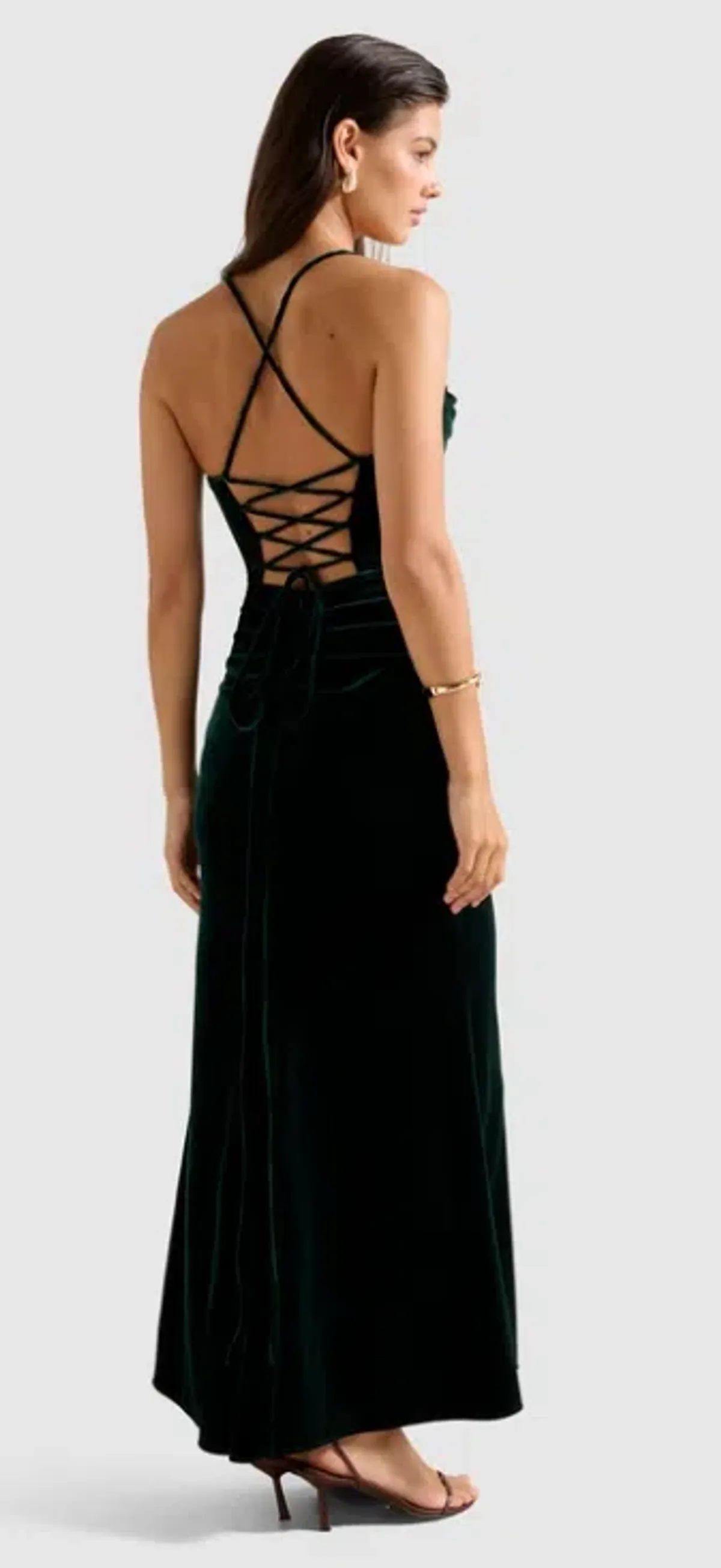FOREVER NEW Bailey Dress Maxi Emerald Green size 8 - Image 2